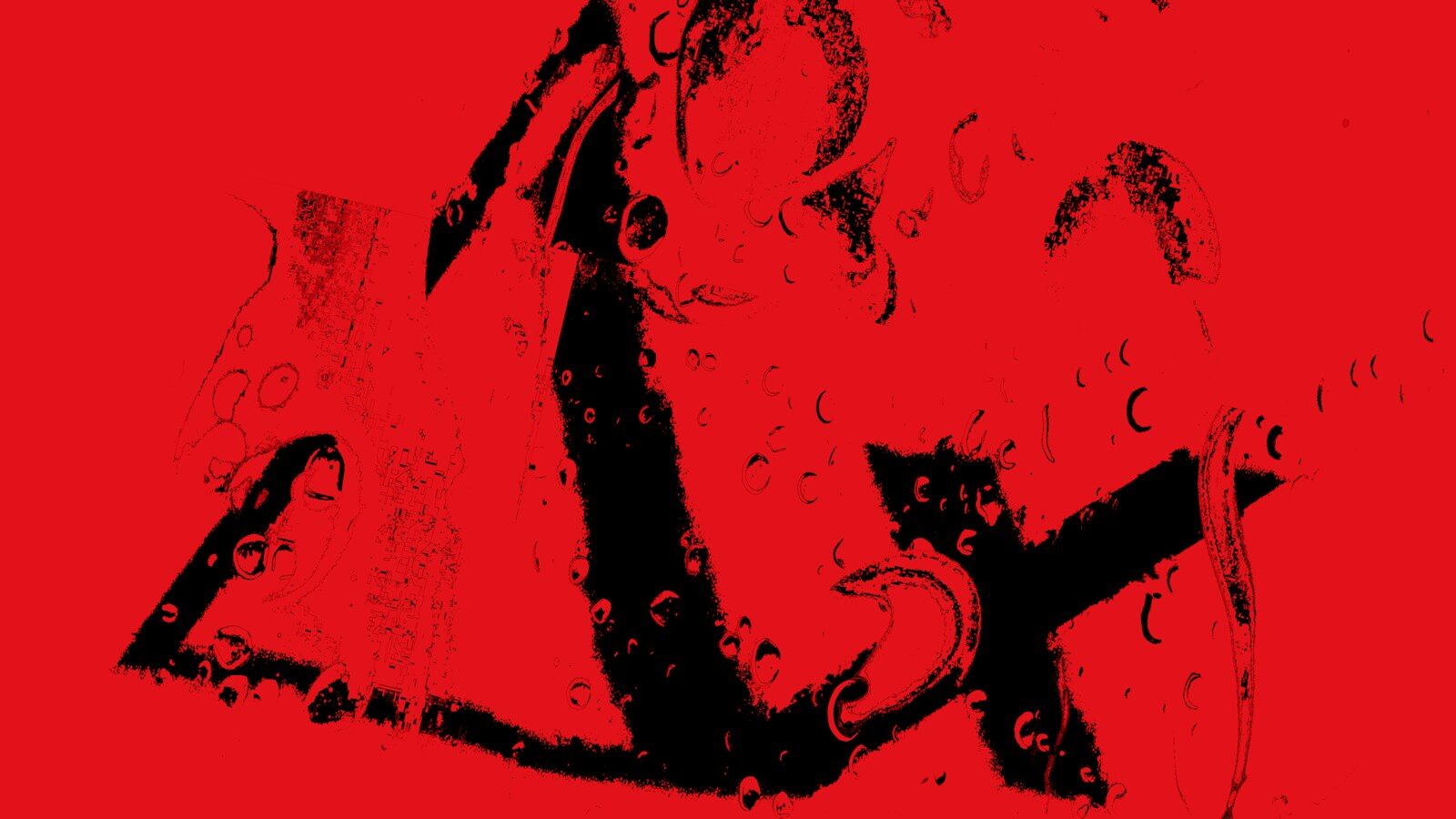 Hammer and sickle symbol on a red background